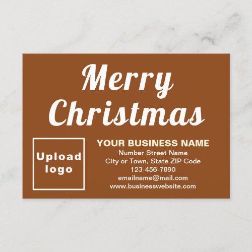 Business Christmas Small Brown Flat Greeting Card
