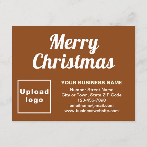 Business Christmas Small Brown Flat Holiday Card