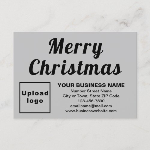 Business Christmas Small Gray Flat Greeting Card