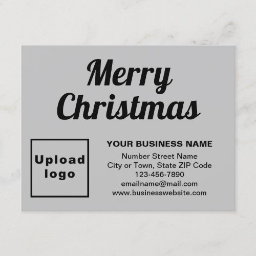Business Christmas Small Gray Flat Holiday Card