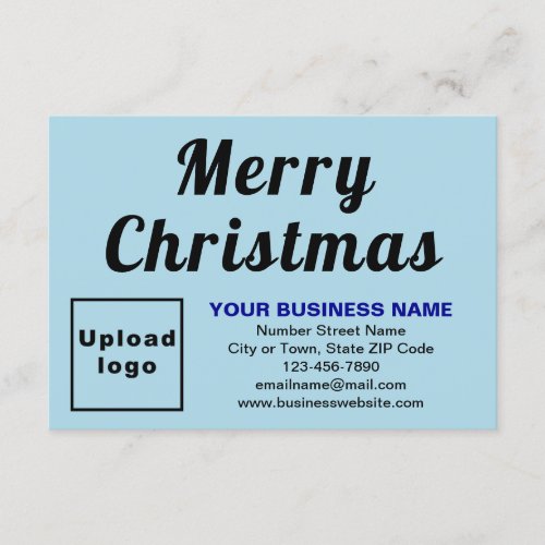Business Christmas Small Light Blue Flat Greeting Card