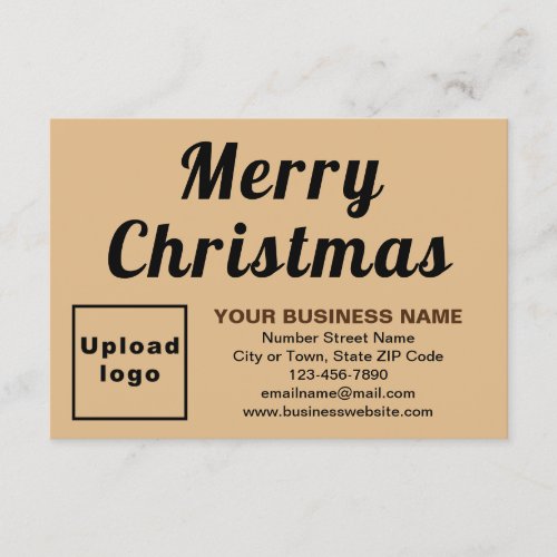 Business Christmas Small Light Brown Flat Greeting Card