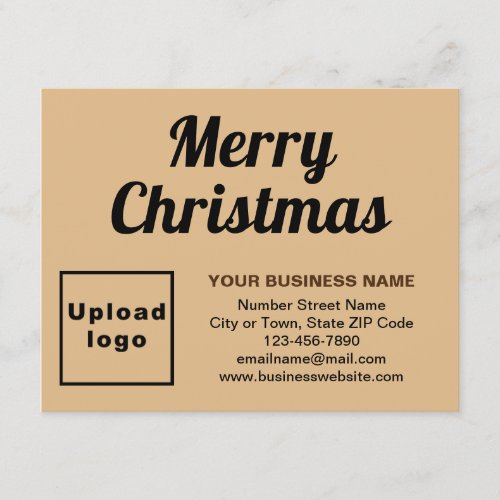 Business Christmas Small Light Brown Flat Holiday Card