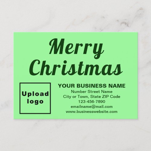 Business Christmas Small Light Green Flat Greeting Card