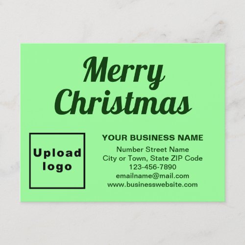 Business Christmas Small Light Green Flat Holiday Card