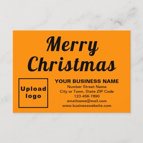 Business Christmas Small Orange Flat Greeting Card