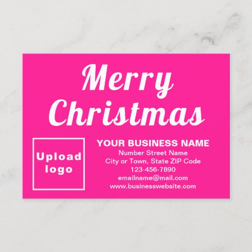 Business Christmas Small Pink Flat Greeting Card