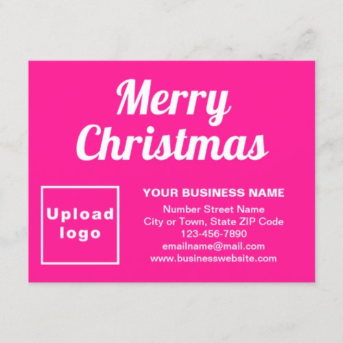 Business Christmas Small Pink Flat Holiday Card