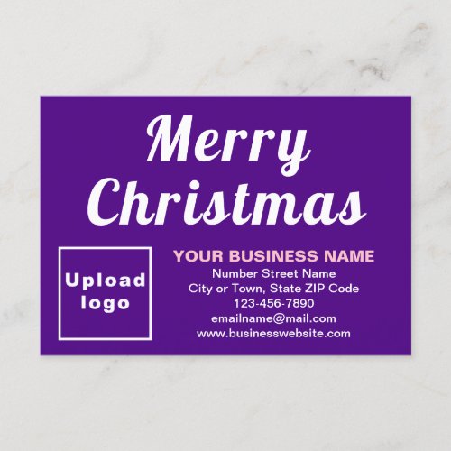 Business Christmas Small Purple Flat Greeting Card