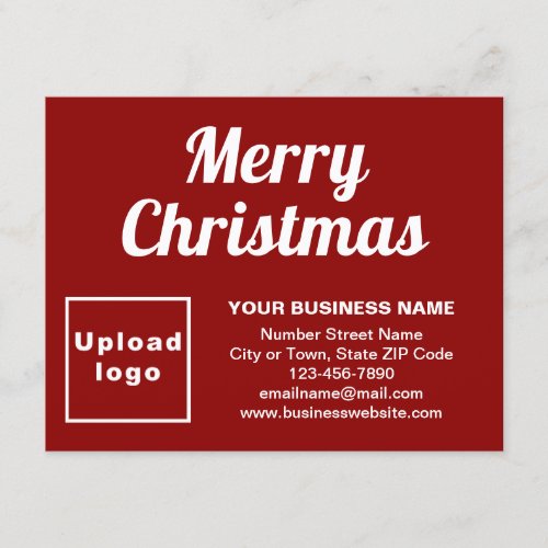 Business Christmas Small Red Flat Holiday Card