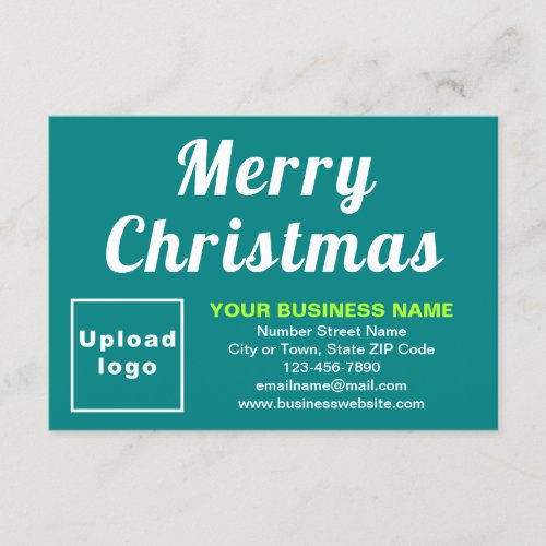 Business Christmas Small Teal Green Flat Greeting Card