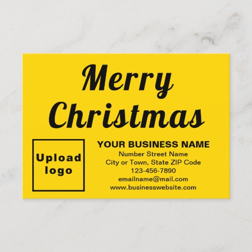 Business Christmas Small Yellow Flat Card
