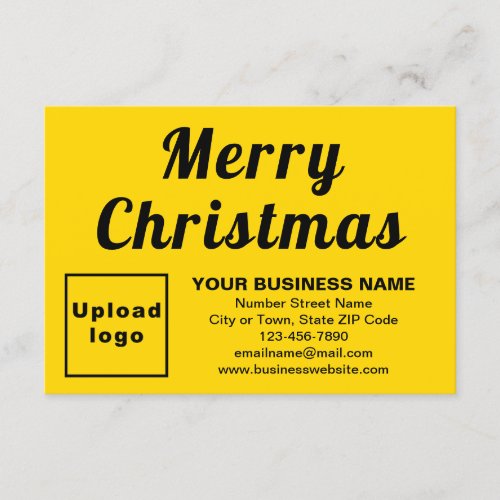 Business Christmas Small Yellow Flat Greeting Card