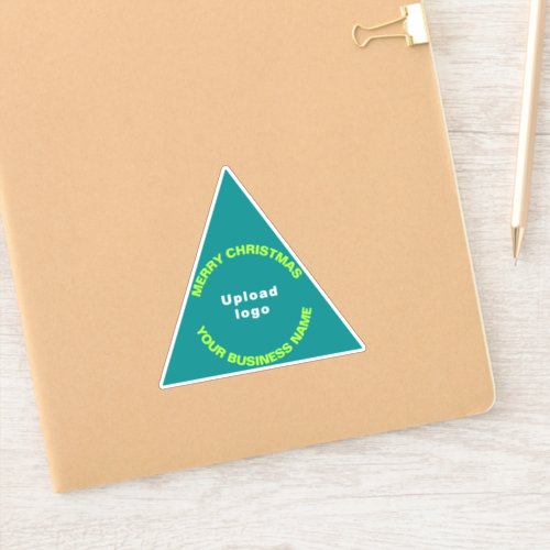 Business Christmas Teal Green Triangle Vinyl Sticker