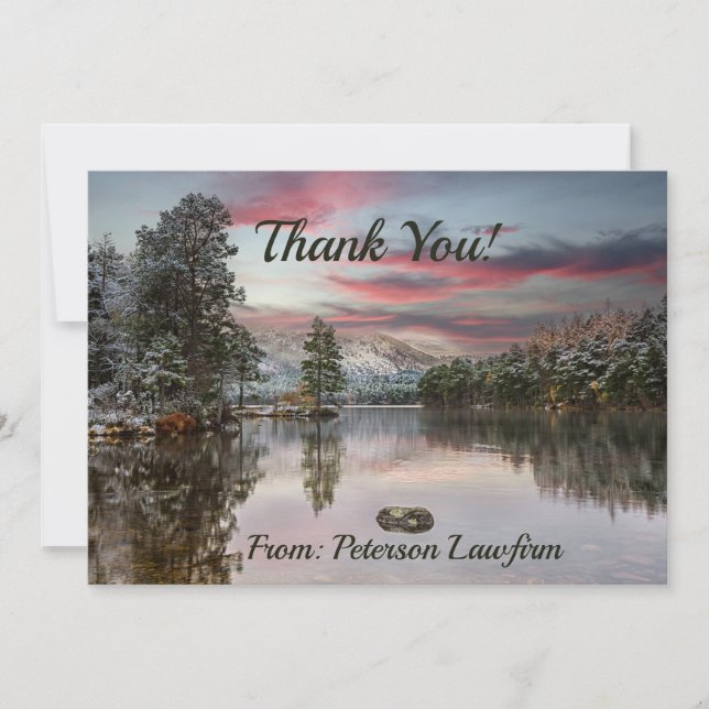 Business Christmas Thank You Snowy Landscape Card (Front)