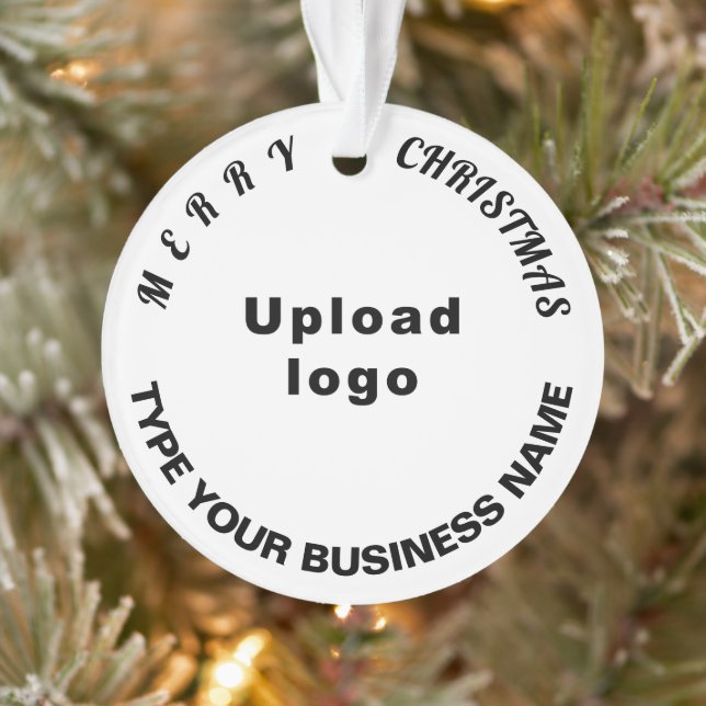Business Christmas White Circle Acrylic Ornament (Tree)