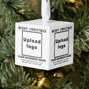 Business Christmas White Cube Ornament