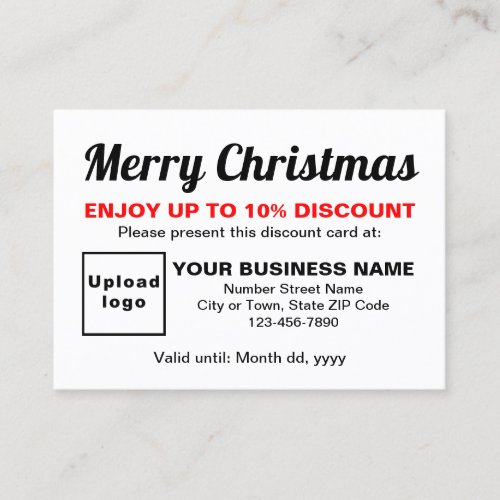 Business Christmas White Discount Card