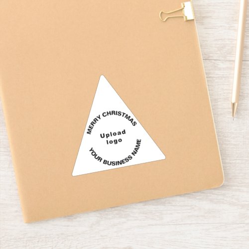 Business Christmas White Triangle Vinyl Sticker