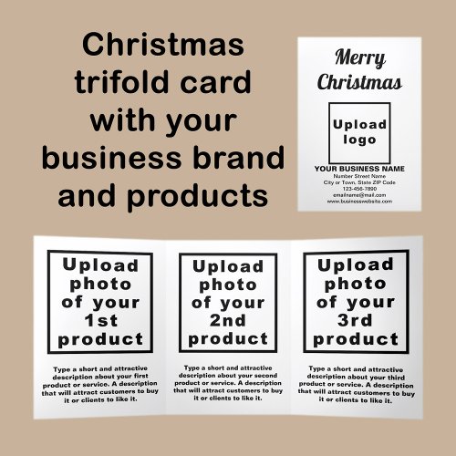 Business Christmas White Trifold Card