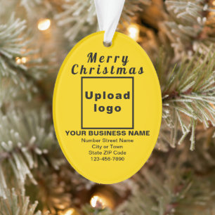 Business Christmas Yellow Oval Acrylic Ornament