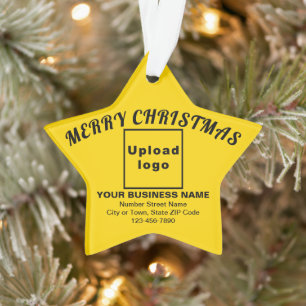 Business Christmas Yellow Star Acrylic Ornament