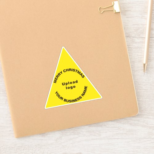 Business Christmas Yellow Triangle Vinyl Sticker