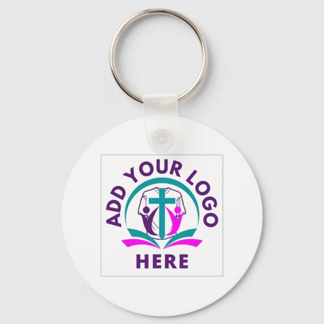 Business Church ADD YOUR LOGO Keychain (Front)