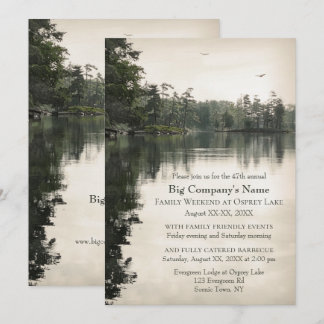 Business Church Retreat Family Jamboree at a lake Invitation