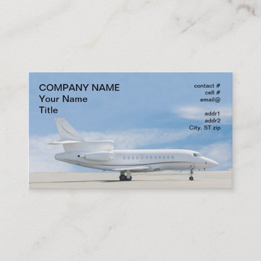 Customizable business class jet business card templates