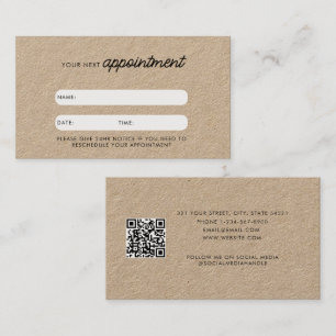 Business Client Appointment Card QR Code Kraft