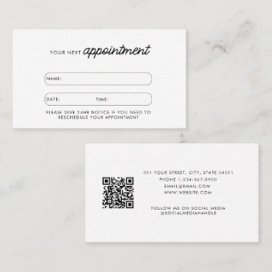 Business Client Appointment Card QR Code Stylish
