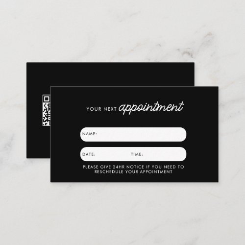 Business Client Appointment Card QR Code Stylish