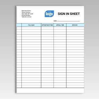 Business Client Sign In Sheet Template Notepad