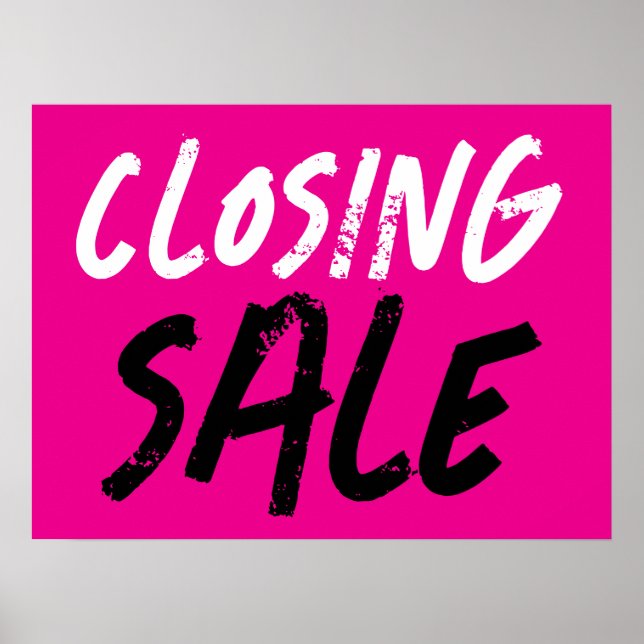 Business Closing Sale Sign, Retail Clearance Sale Poster (Front)