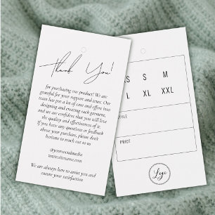 Business Clothing Thank You Hang Tag With Logo