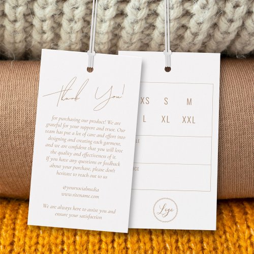Business Clothing Thank You Hang Tag With Logo