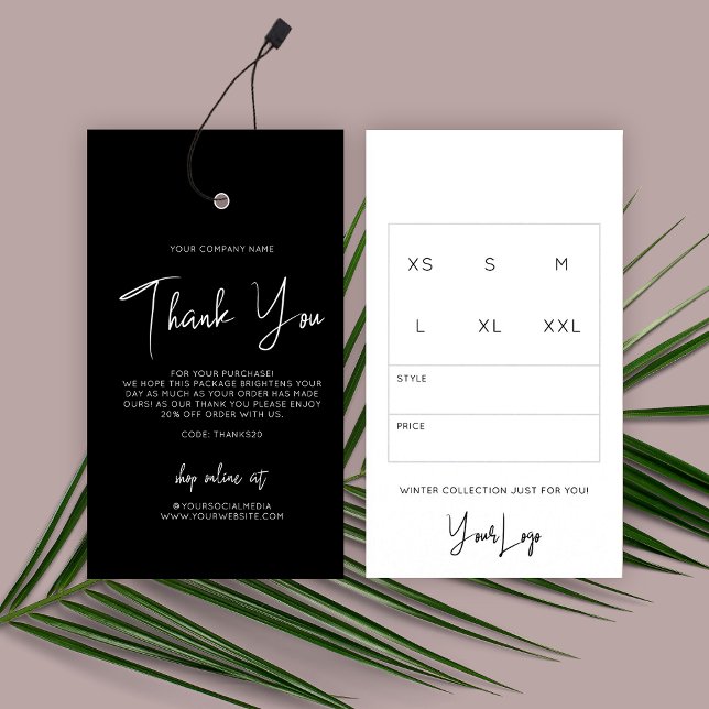 Business Clothing Thank You Logo Label Hang Tag (Creator Uploaded)