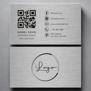 Business Coach Metal QR Code Card