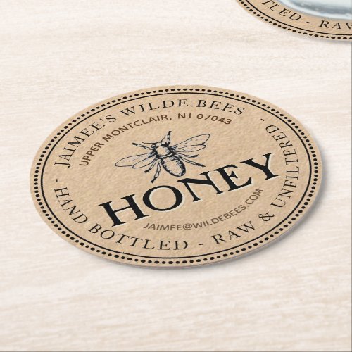 Business Coaster for Honey Jar Heraldic Bee