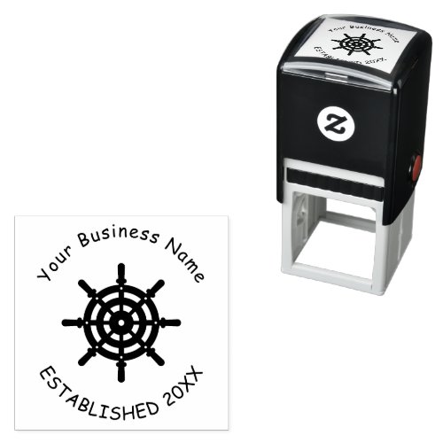 Business comapany steering wheel maritime self_inking stamp