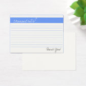 Business Comment Card (Desk)
