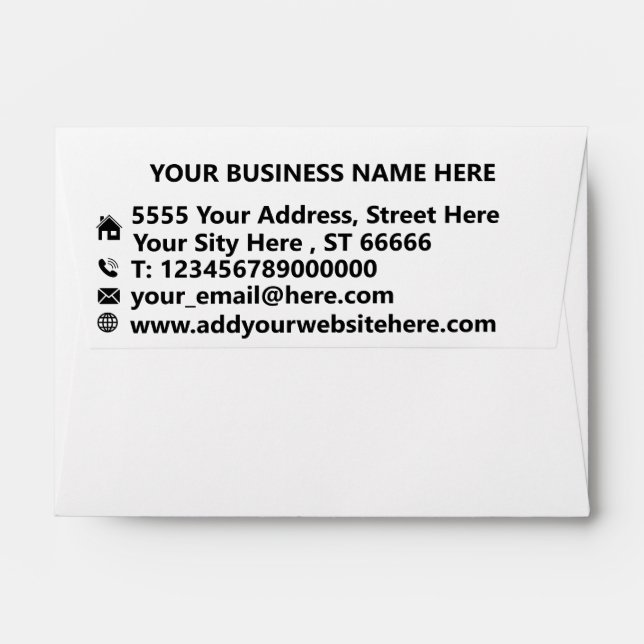Business Company Address Office Personalized Envelope (Back (Top Flap))