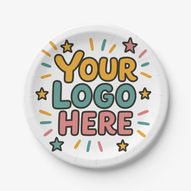 Business, Company, Advertising Your Logo Here Paper Plates (Front)