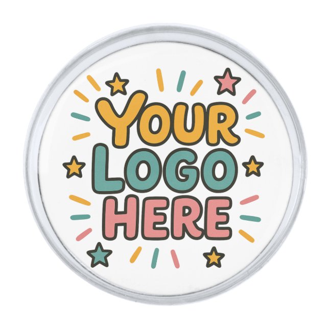 Business, Company, Advertising Your Logo Here Silver Finish Lapel Pin (Front)