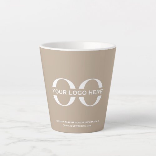 Business Company Corporate Logo Minimalist Beige Latte Mug