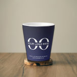 Business Company Corporate Logo Minimalist Navy Latte Mug at Zazzle