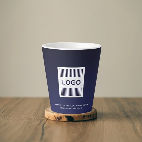 Business Company Corporate Logo Minimalist Navy Latte Mug