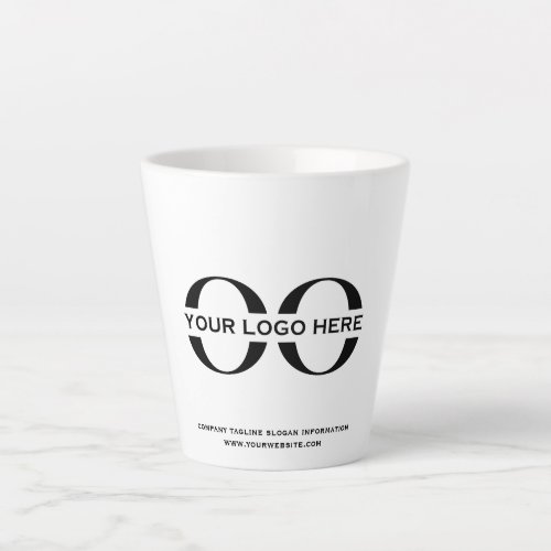 Business Company Corporate Logo Minimalist White Latte Mug