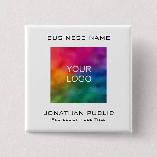 Business Company Corporate Logo Text Template Button | Zazzle